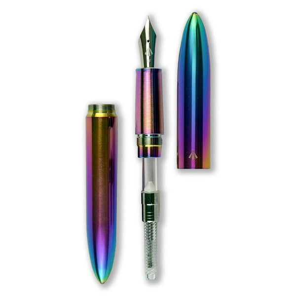 Gravitas Flagship Stainless Steel Rainbow Skittle PvD Fountain Pen