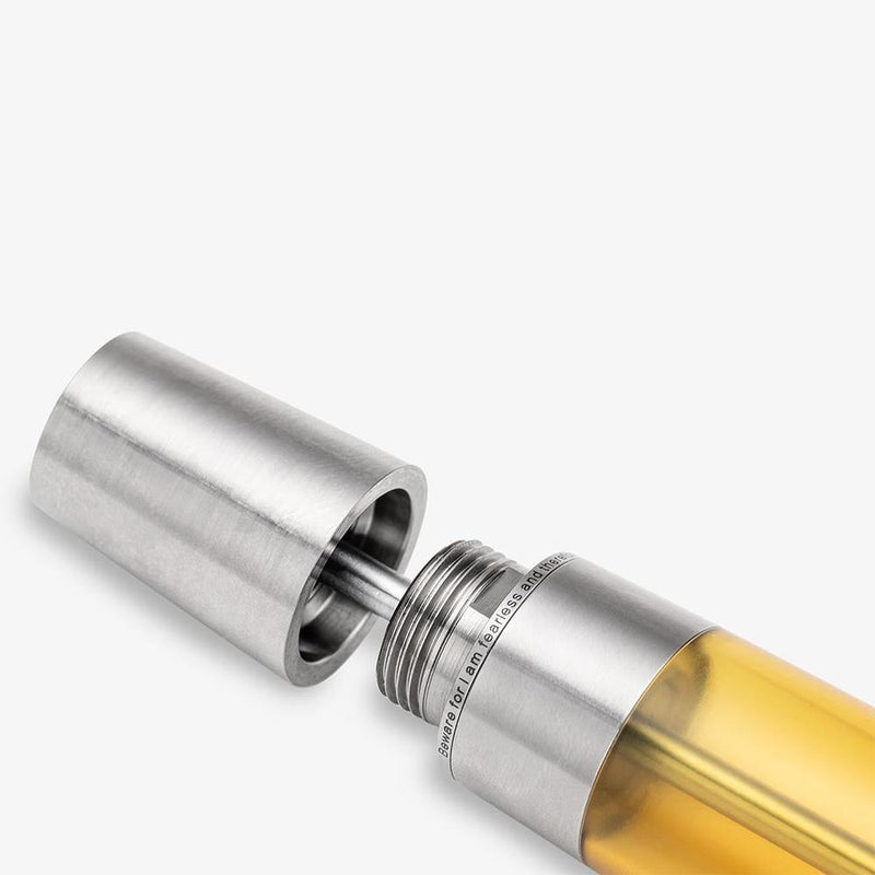 Gravitas Fountain Pen - Monster Grade 5 Titanium Polished + Ultem Barrel