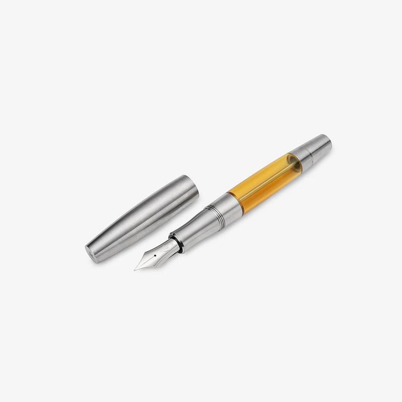 Gravitas Fountain Pen - Monster Grade 5 Titanium Polished + Ultem Barrel