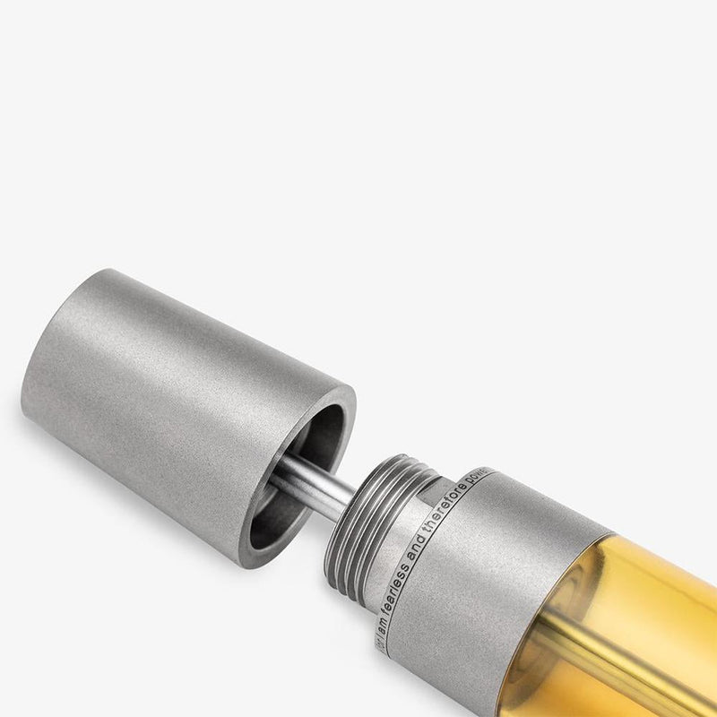 Gravitas Fountain Pen - Monster Grade 5 Titanium Stone Washed  + Ultem Barrel