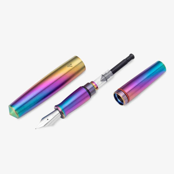 Gravitas Pocket Grade 5 Titanium Rainbow Skittle PVD Fountain Pen