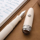 Kilk NovoBaroque Ecru Fountain Pen - Nib Exposed