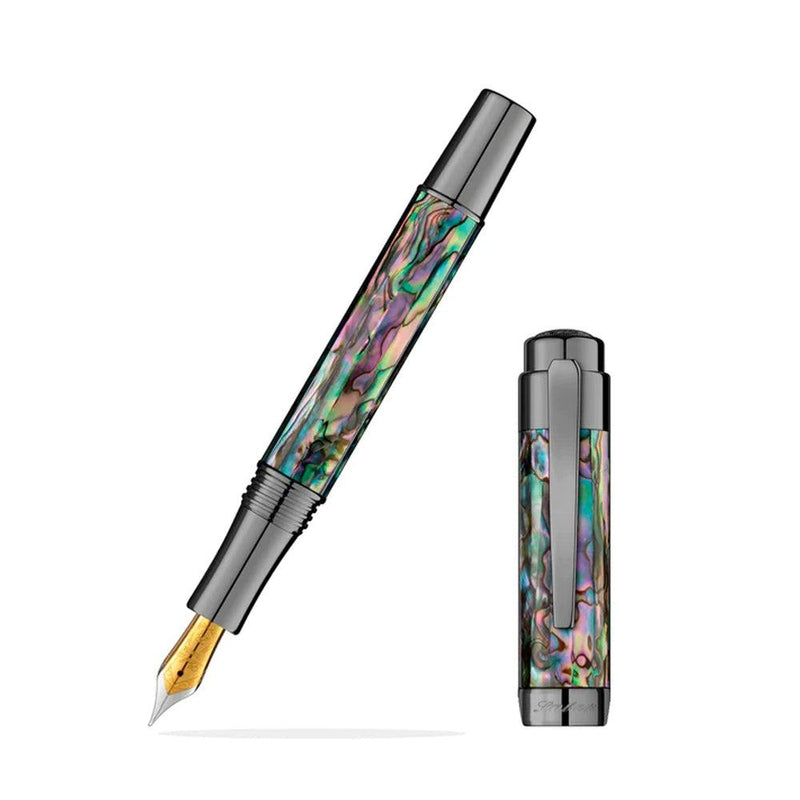 Laban Abalone Fountain Pen - Gun Metal (Cap and Nib)