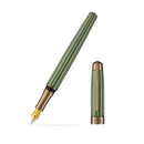 Laban Antique II Fountain Pen (2024 Colors) - Green Pen With Nib Exposed On White Background | EndlessPens