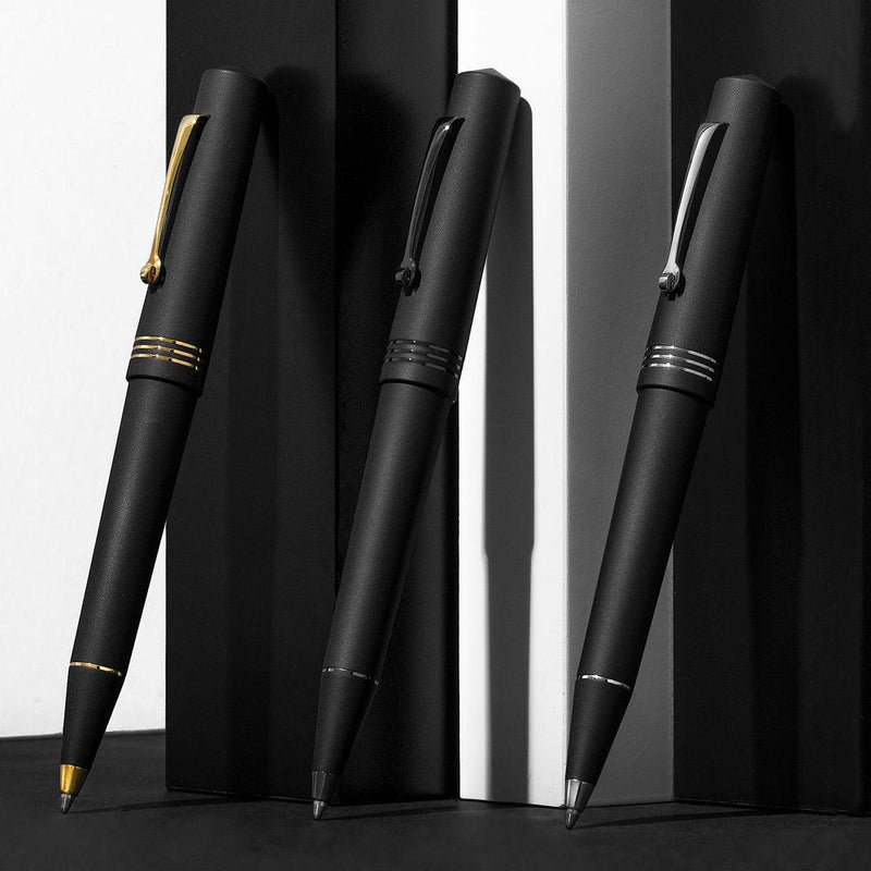 Leonardo Momento Zero Black Matte Ballpoint Pens (vertical display view)