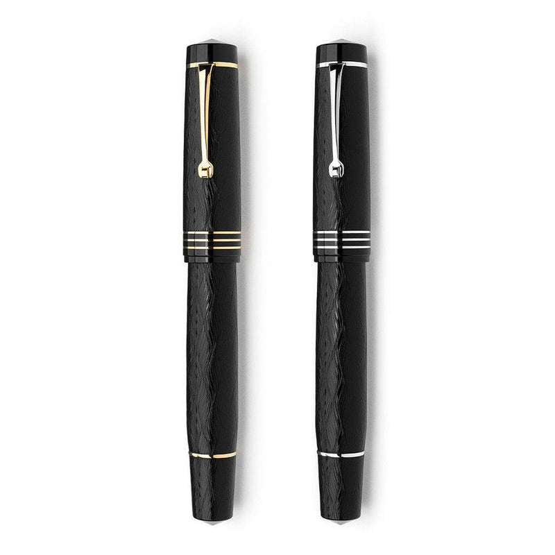 Leonardo AUDACE Guillochè Black (6mm Nib) Fountain Pen - Two Fountain Pens