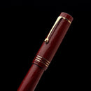 Leonardo AUDACE Guillochè Garnet Red (6mm Nib) Fountain Pen - Silver - Trim Design