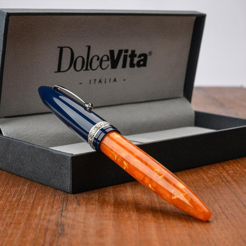 Leonardo Fountain Pen - DolceVita Furore - Blue Orange (Parthenope)