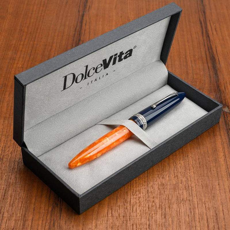 Leonardo Fountain Pen - DolceVita Furore - Blue Orange (Parthenope)