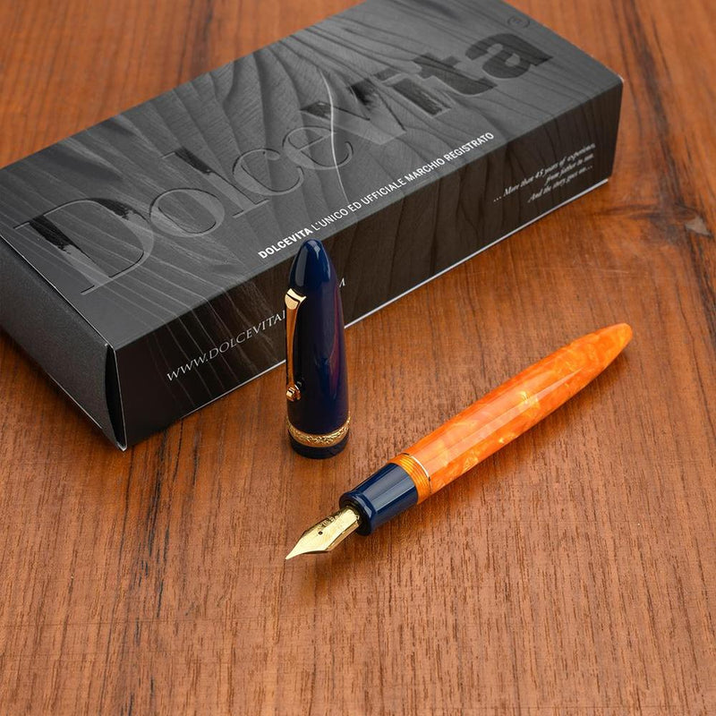 Leonardo Fountain Pen - DolceVita Furore - Blue Orange (Parthenope)