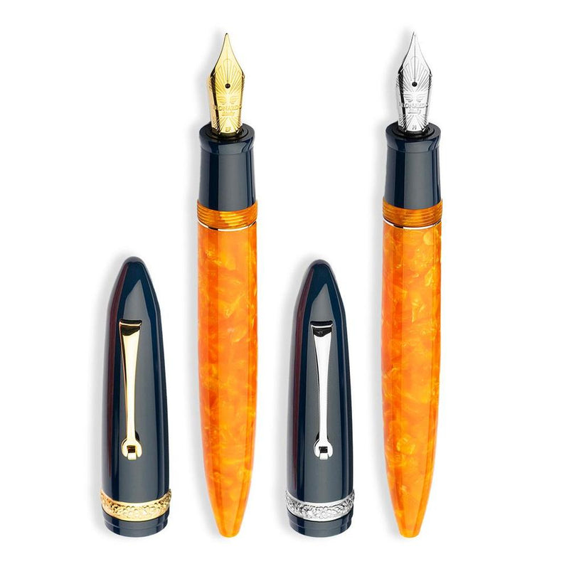 Leonardo Fountain Pen - DolceVita Furore - Blue Orange (Parthenope)