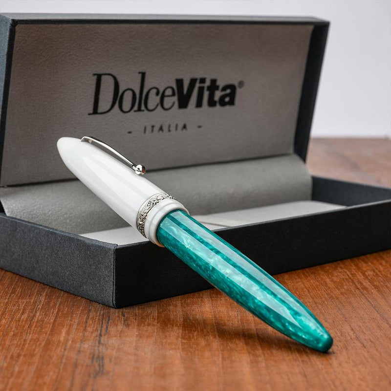 Leonardo Fountain Pen - DolceVita Furore - White Emerald (Smeralda)