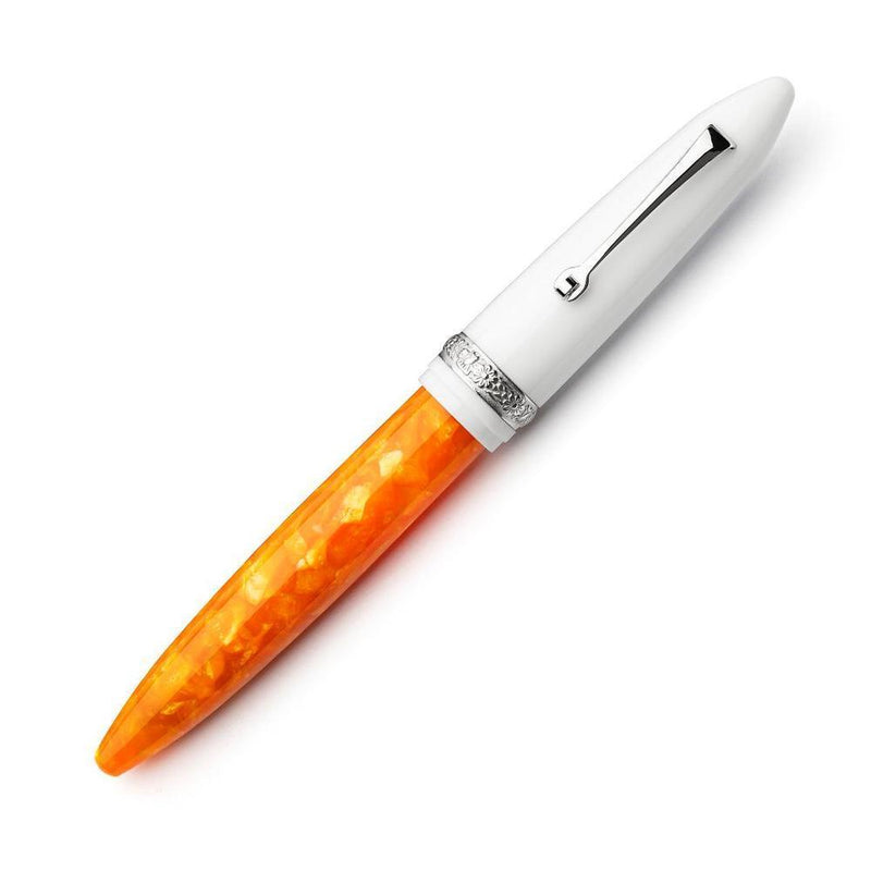 Leonardo Fountain Pen - DolceVita Furore - White Orange (Terra degli Aranci)