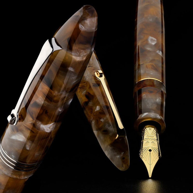 Leonardo Fountain Pen - Furore Redesigned - Acqua Ambrata (14K Gold)