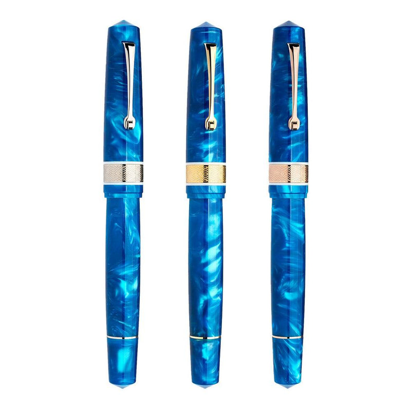 Leonardo Momento Magico Pithecusa Fountain Pen (Stainless Steel) - Three Fountain Pens with Cap