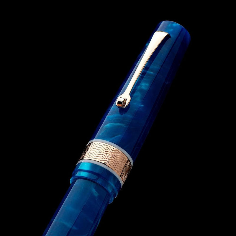 Leonardo Momento Magico Pithecusa Fountain Pen (Stainless Steel) - Cap Cover Details