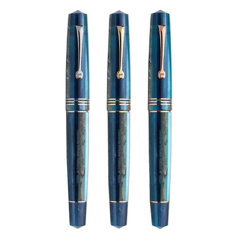 Leonardo Fountain Pen - Momento Zero (14K Gold) - Blue Hawaii