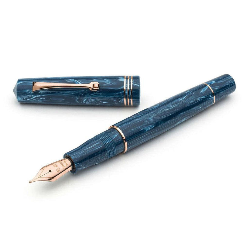 Leonardo Fountain Pen - Momento Zero (14K Gold) - Blue Positano