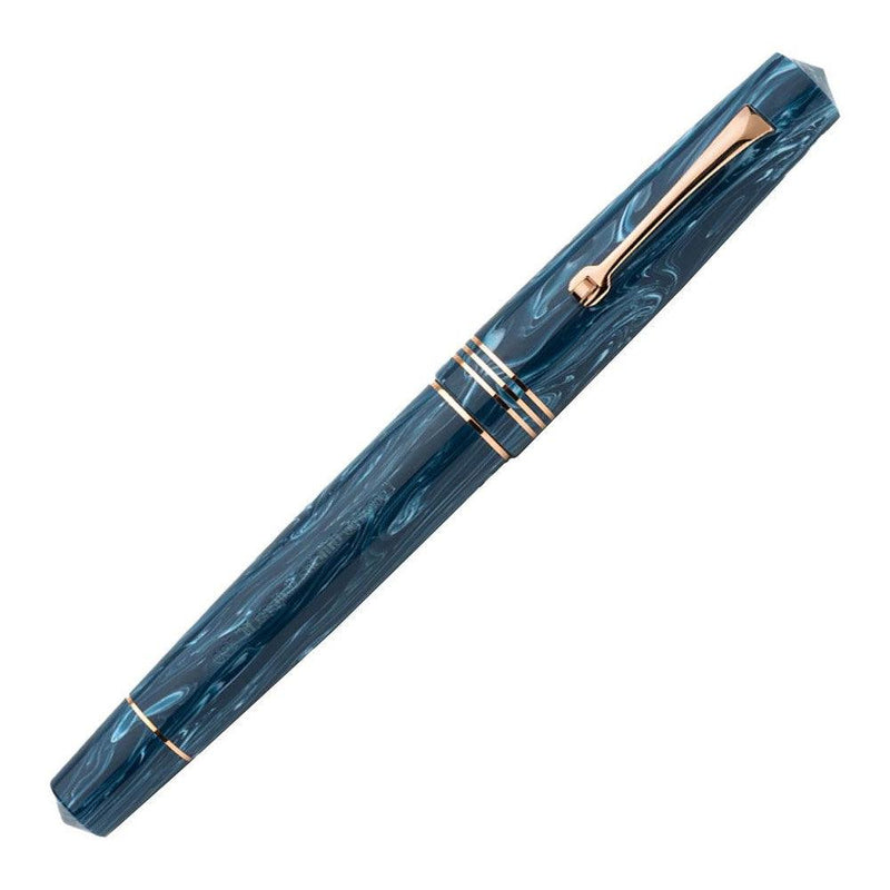 Leonardo Fountain Pen - Momento Zero (14K Gold) - Blue Positano