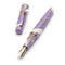 Leonardo Momento Zero Nuvola Lilac Fountain Pen (14K Gold) - Pen With Nib Exposed On White Background | EndlessPens