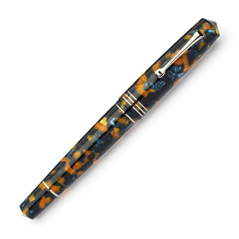 Leonardo Fountain Pen - Momento Zero Grande 2.0 - Crepuscolo Marino (8mm, Stainless Steel)