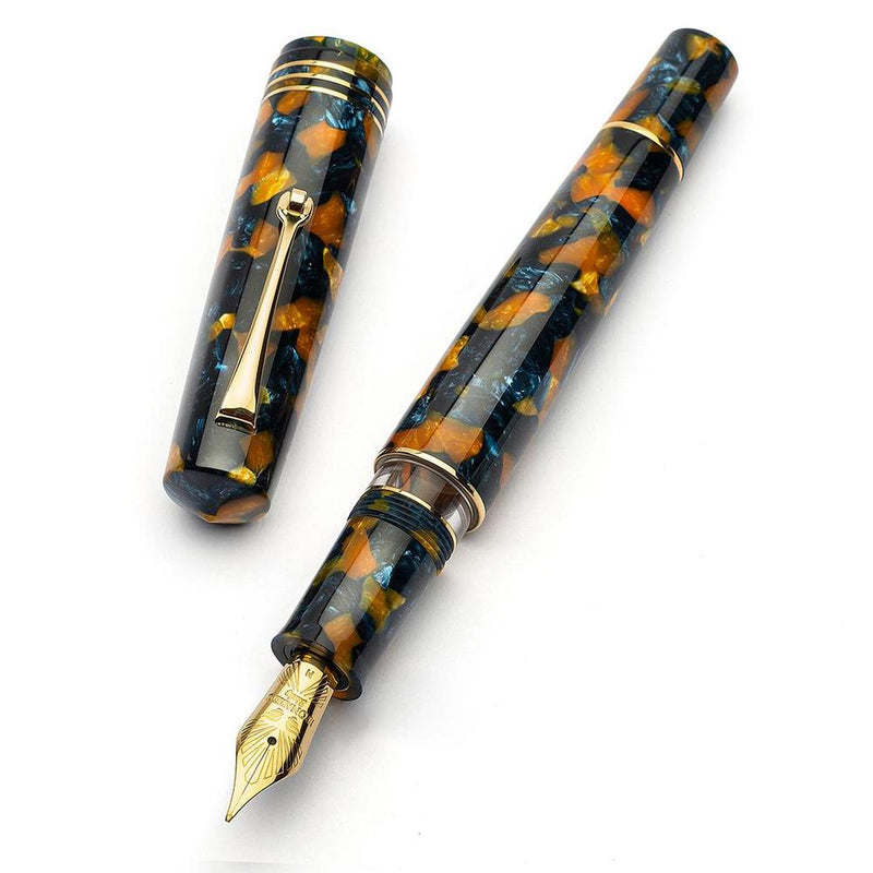 Leonardo Fountain Pen - Momento Zero Grande 2.0 - Crepuscolo Marino (Stainless Steel)