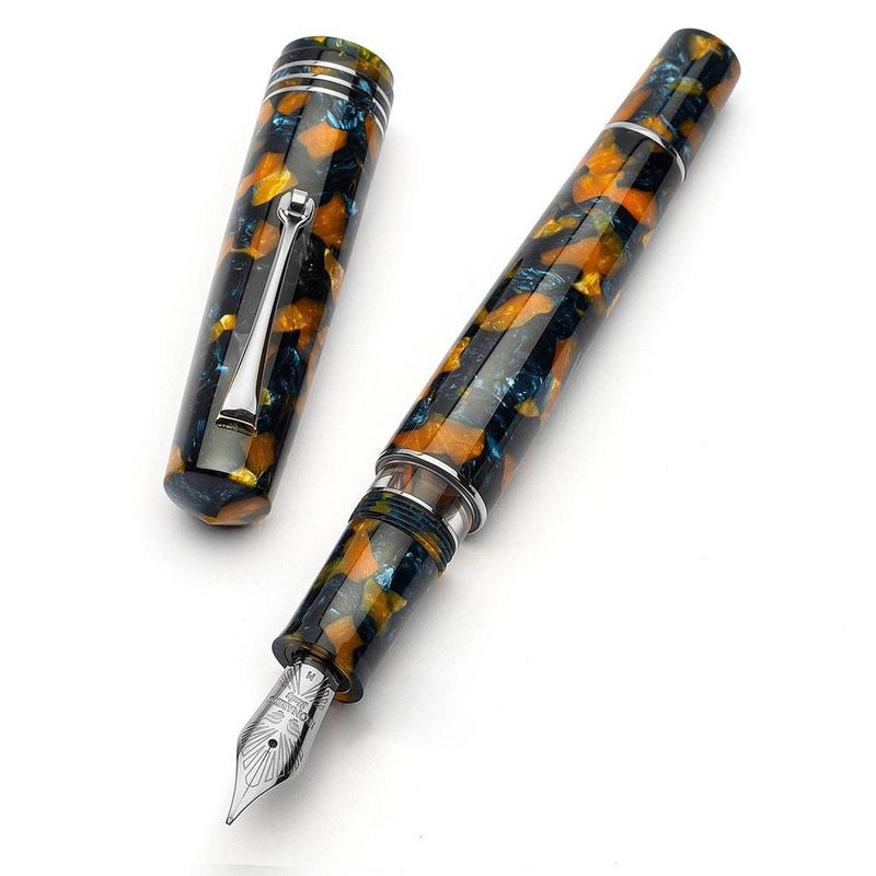 Leonardo Fountain Pen - Momento Zero Grande 2.0 - Crepuscolo Marino (Stainless Steel)