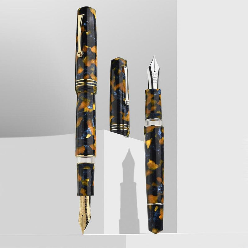 Leonardo Fountain Pen - Momento Zero Grande 2.0 - Crepuscolo Marino (Stainless Steel)