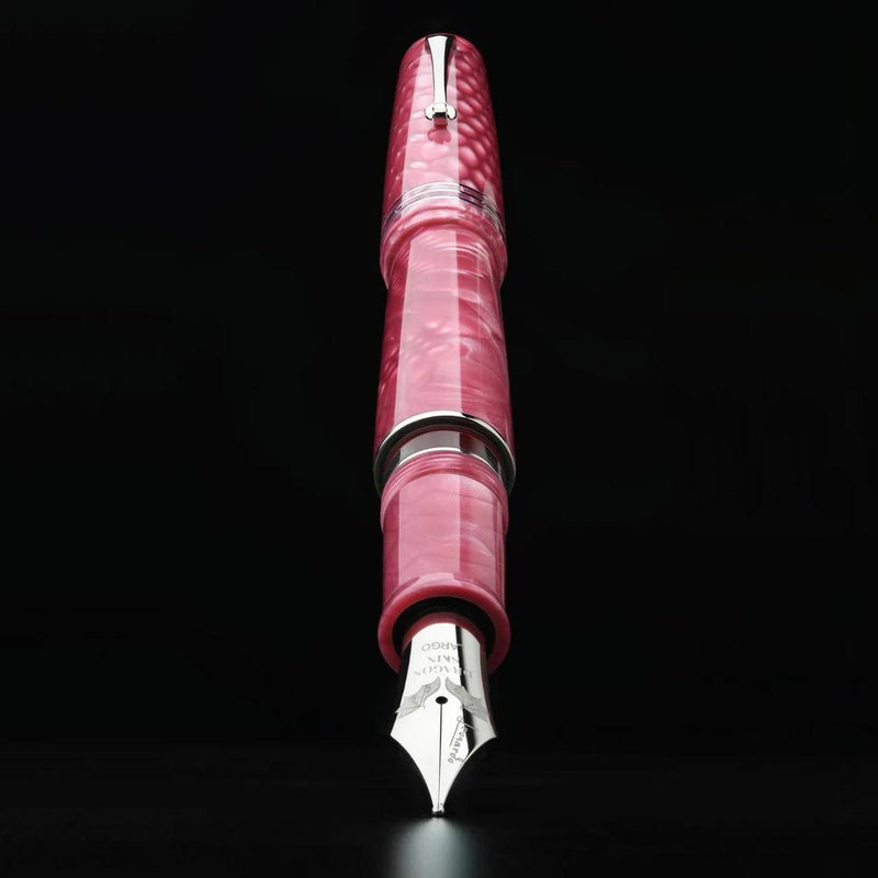 Leonardo Fountain Pen - Momento Zero Grande 2.0 - Dragon Skin Pink (8mm, Stainless Steel) - Special Edition (2025)