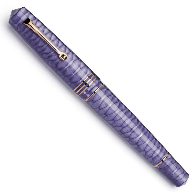 Leonardo Fountain Pen - Momento Zero Grande 2.0 - Dragon Skin Purple (8mm, 14K Gold) - Special Edition (2025)