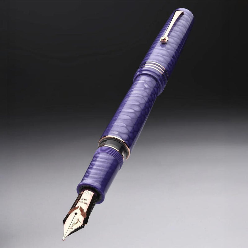 Leonardo Fountain Pen - Momento Zero Grande 2.0 - Dragon Skin Purple (8mm, 14K Gold) - Special Edition (2025)