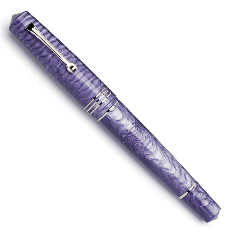Leonardo Fountain Pen - Momento Zero Grande 2.0 - Dragon Skin Purple (8mm, Stainless Steel) - Special Edition (2025)