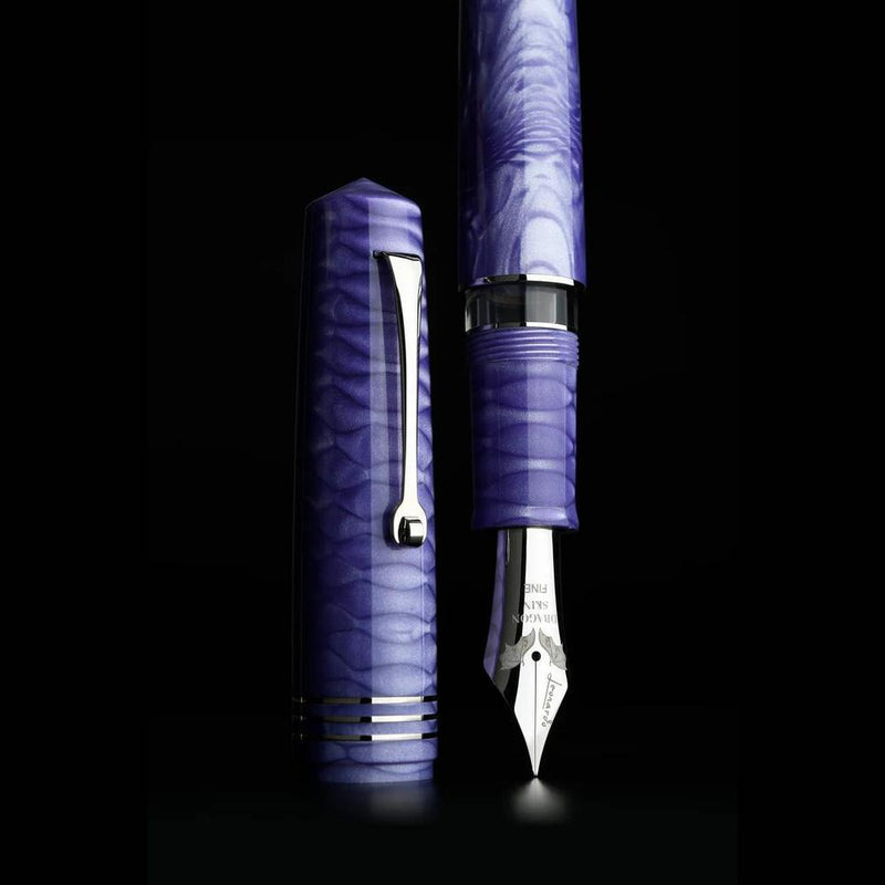 Leonardo Fountain Pen - Momento Zero Grande 2.0 - Dragon Skin Purple (8mm, Stainless Steel) - Special Edition (2025)