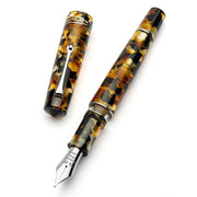 Leonardo Momento Zero Grande 2.0 Sottobosco Fountain Pen (8mm, Stainless Steel) - Pen and Cap Cover | EndlessPens