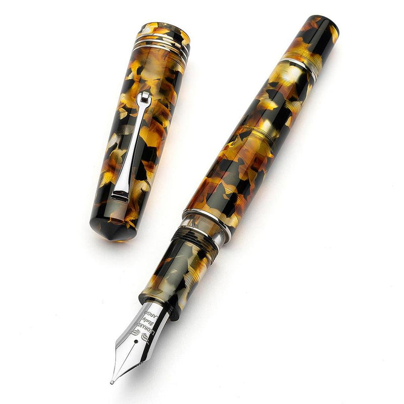 Leonardo Fountain Pen - Momento Zero Grande 2.0 - Sottobosco (8mm, Stainless Steel)