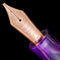 Leonardo Momento Zero Grande Fioritura Viola Fountain Pen - Gold Nib Close Up View