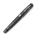 Leonardo Momento Zero Grande Pura Frosted Gray Fountain Pen (6mm, Stainless Steel) - Ruthenium with Cap Cover | EndlessPens