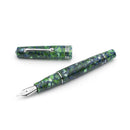 Leonardo Fountain Pen - Momento Zero (Stainless Steel) - Green / Blue Iride