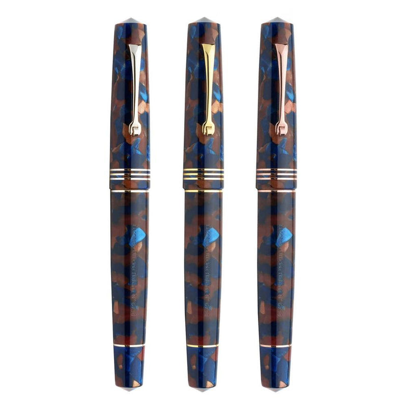 Leonardo Fountain Pen - Momento Zero (Stainless Steel) - Pietra Marina (Sea Stone)