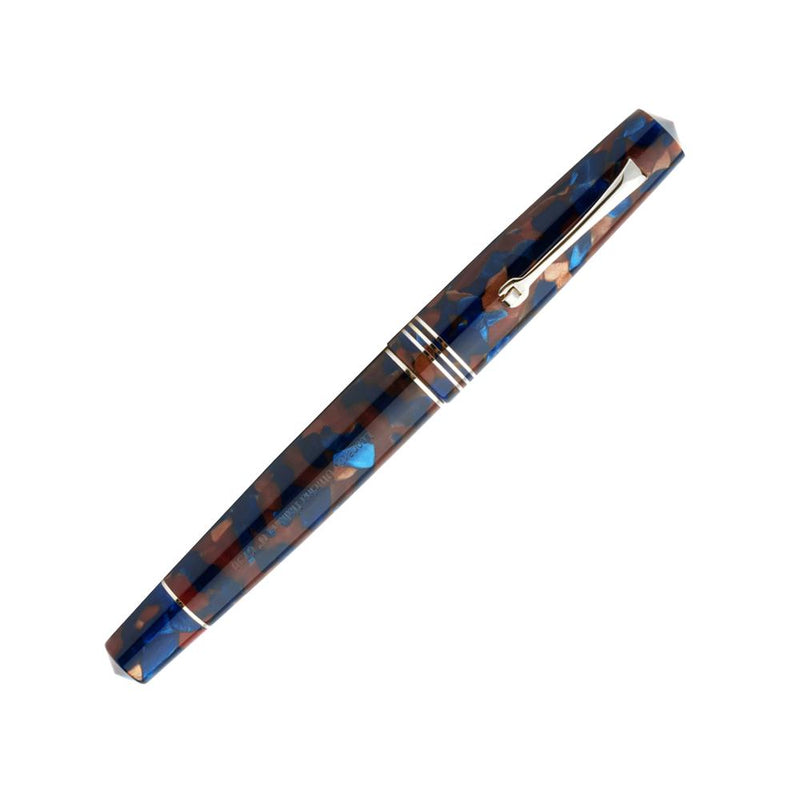 Leonardo Fountain Pen - Momento Zero (Stainless Steel) - Pietra Marina (Sea Stone)