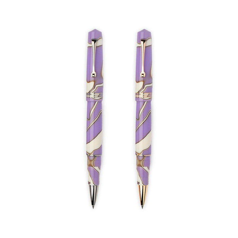 Leonardo Nuvola Lilac Rollerball Pen - Two Pens On White Background | EndlessPens