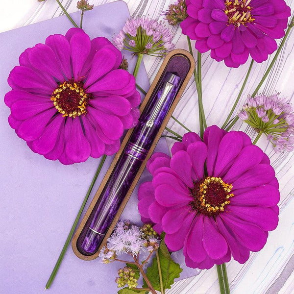 Leonardo Momento Zero Fioritura Viola Rhodium Trim Fountain Pen