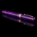 Leonardo Momento Zero Fioritura Viola Fountain Pen - Horizontal Angled View on Black Background