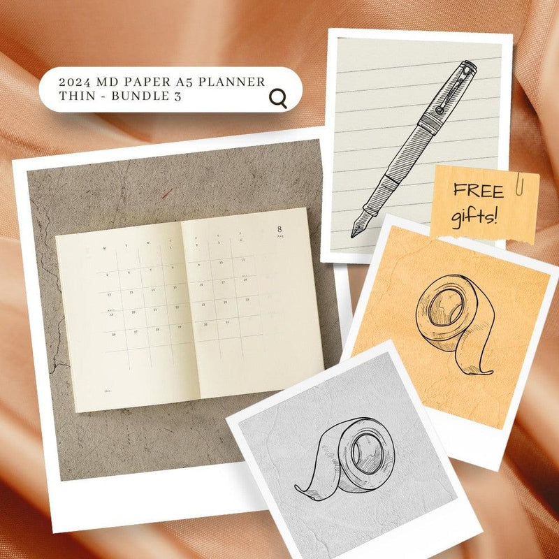 MD Paper Thin A5 Planner Bundle 3 - Free Gifts