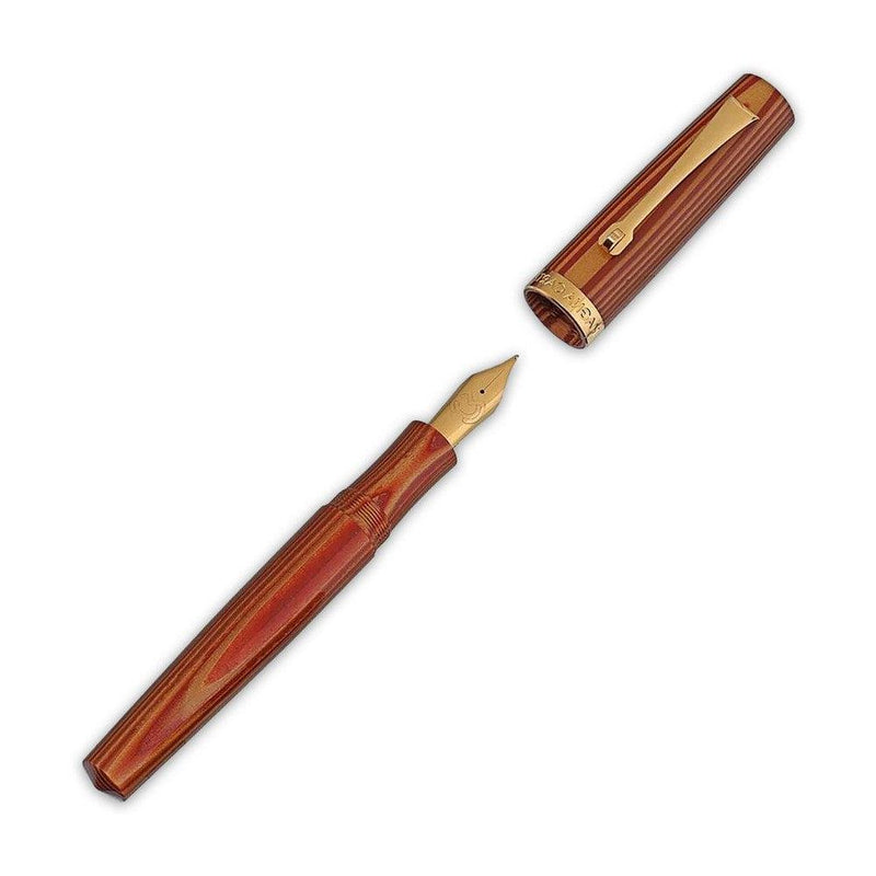 Magna Carta Libertatum Baron Fountain Pen - 1215 Red and Golden with Cap Detached | EndlessPens