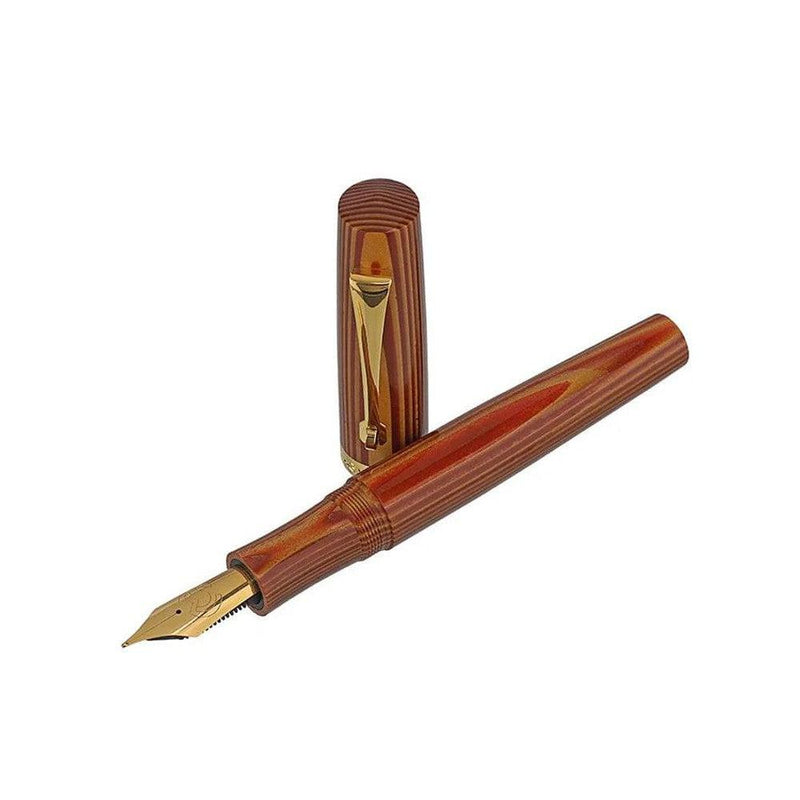 Magna Carta Libertatum Baron Fountain Pen - 1215 Red and Golden with Nib Exposed | EndlessPens