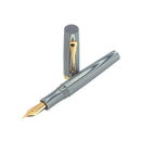 Magna Carta Libertatum Baron Fountain Pen - 1297 Grey and White with Nib Exposed | EndlessPens