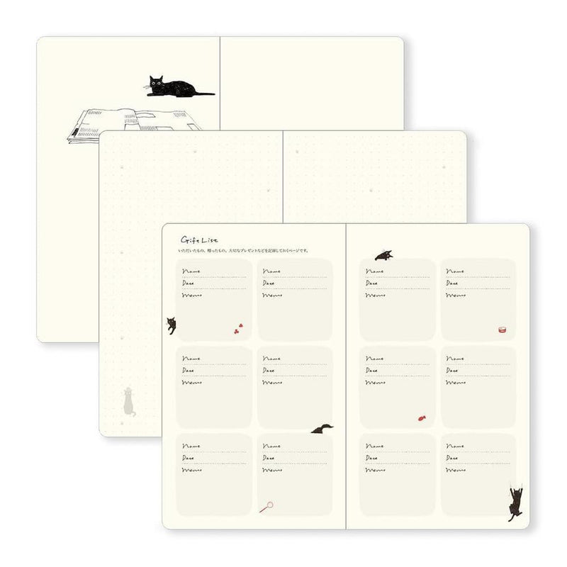 Midori Diary (B6) - Book Style Diary - Cat Navy