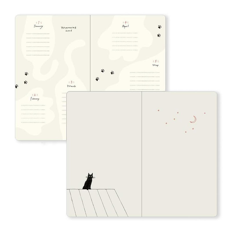 Midori Diary (B6) - Book Style Diary - Cat Navy