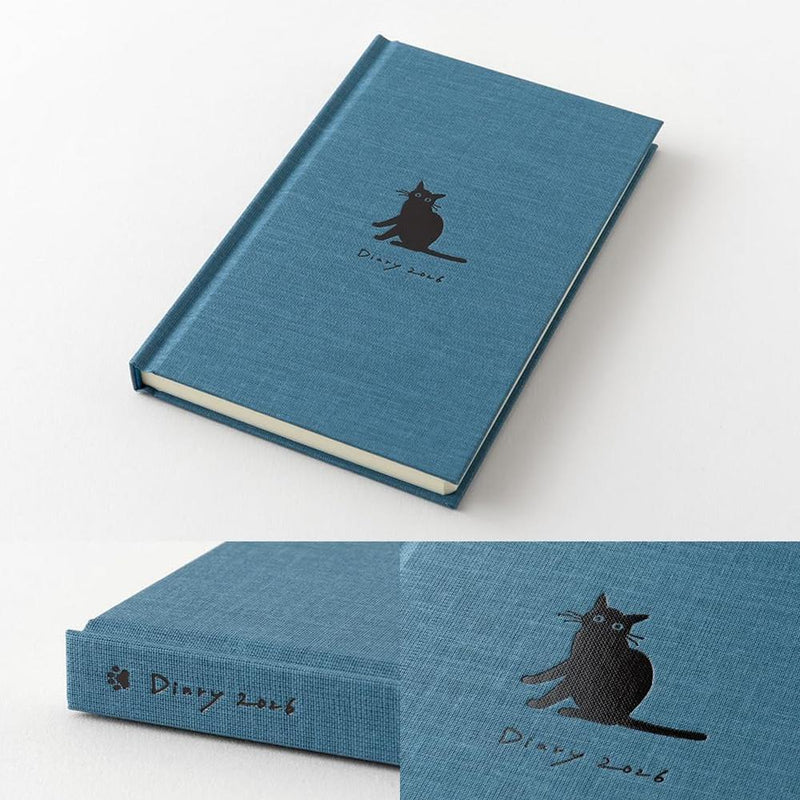 Midori Diary (B6) - Book Style Diary - Cat Navy